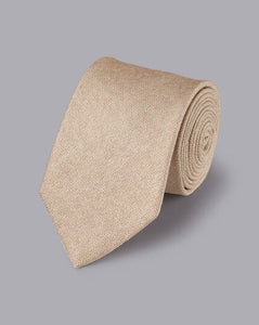 Silk Linen Tie - Stone