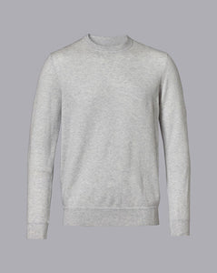 Merino Cashmere Crew Neck Sweater - Silver