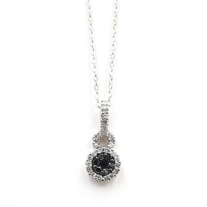 Sandra Biachi 14K White Gold With Black & White Diamond Pendant. Style: BK567-25A