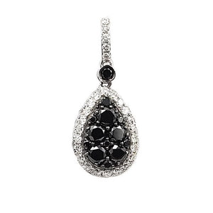 Sandra Biachi 14K White Gold with Black & White Diamond Pendant. Style: BK1675-1A+