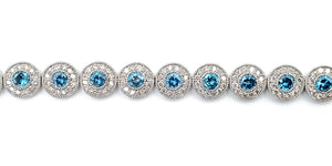 14K White Gold And Blue Diamond Bracelet. Style: BR-1741