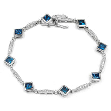 Load image into Gallery viewer, 18K White Gold And Blue Diamond Bracelet. Style: Blue Diamond Bracelet #1
