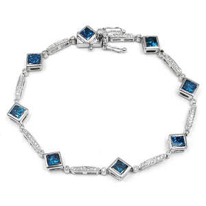 18K White Gold And Blue Diamond Bracelet. Style: Blue Diamond Bracelet #1