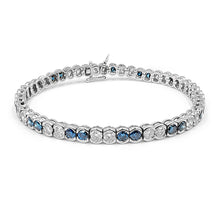 Load image into Gallery viewer, 14K White Gold And Blue Diamond Bracelet. Style: 13592
