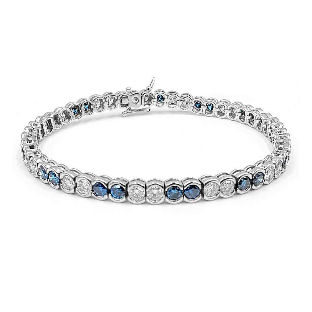 14K White Gold And Blue Diamond Bracelet. Style: 13592