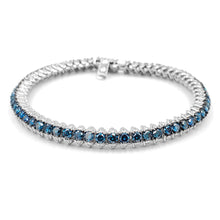 Load image into Gallery viewer, 14K White Gold And Blue Diamond Bracelet. Style: Blue Diamond Bracelet #2
