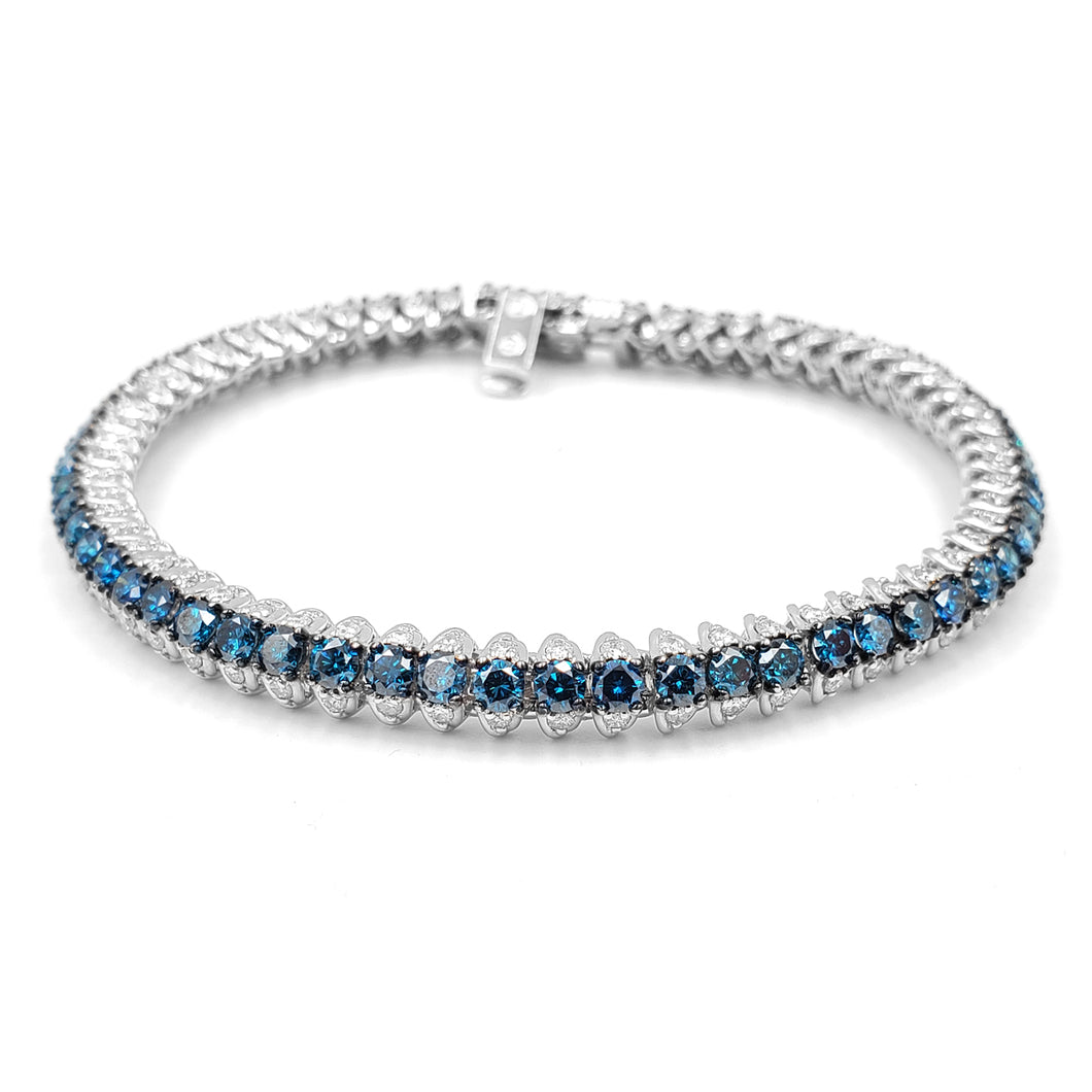 14K White Gold And Blue Diamond Bracelet. Style: Blue Diamond Bracelet #2