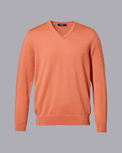 Load image into Gallery viewer, Merino V-Neck Sweater - Orange
