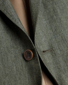 Italian Linen Jacket - Olive Green