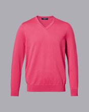 Load image into Gallery viewer, Merino V-Neck Sweater - Bright Pink
