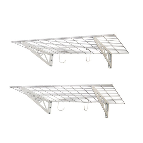 24″ x 48″ Wall Shelves (Two Pack with Hooks)