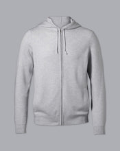 Load image into Gallery viewer, Merino Cashmere Hooded Zip Through Sweater - Silver
