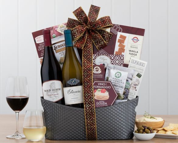 Pinot Noir and Chardonnay Wine Gift Basket