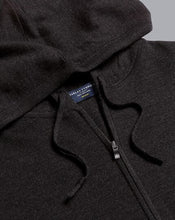 Load image into Gallery viewer, Merino Hooded Zip Through Sweater - Dark Charcoal
