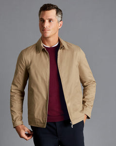 Fall Collar Harrington Jacket - Tan