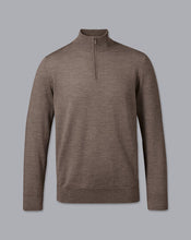 Load image into Gallery viewer, Merino Zip Neck Sweater - Mocha
