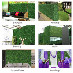 3.5 ft. H x 3.5 ft. W Artificial Plants Milan Hedge Polyethylene Fence Panel (Set of 2)