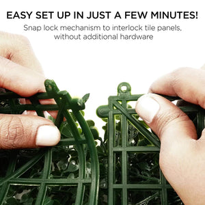 3.5 ft. H x 3.5 ft. W Artificial Plants Milan Hedge Polyethylene Fence Panel (Set of 2)