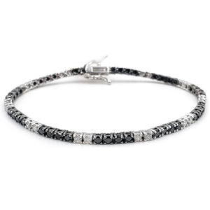 Sandra Biachi 14K White Gold with Black Diamond Bracelet. Style: BR-4024