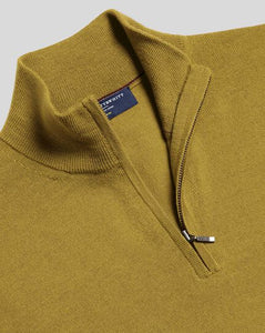 Merino Zip Neck Sweater - Chartreuse