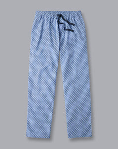 Glasses Motif Pajama Bottoms - Cornflower Blue