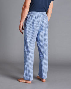 Glasses Motif Pajama Bottoms - Cornflower Blue