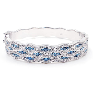 Sandra Biachi 18K White Gold with Blue Diamond Bracelet. Style: HC5809BDAA