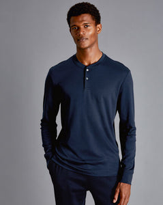 Henley Long Sleeve Top - Navy