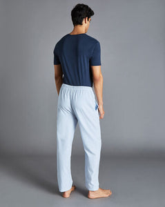 Fine Stripe Pajama Bottoms - Sky Blue