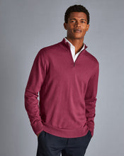 Load image into Gallery viewer, Merino Zip Neck Sweater - Dark Pink
