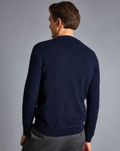 Load image into Gallery viewer, Merino Cashmere Crew Neck Sweater - Navy
