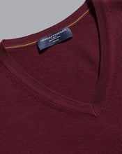 Load image into Gallery viewer, Merino V-Neck Sweater - Burgundy
