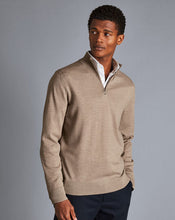 Load image into Gallery viewer, Merino Zip Neck Sweater - Oatmeal
