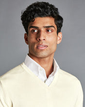 Load image into Gallery viewer, Merino V-Neck Sweater - Cream
