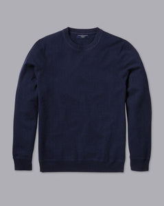 Merino Cashmere Crew Neck Sweater - Navy