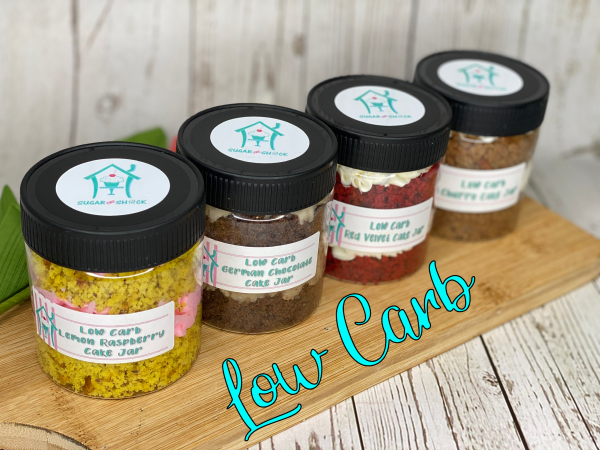 4 Pack of Assorted Low Carb & Sugar Free Cakes in a Jar
