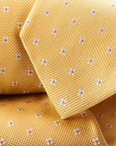 Floral Silk Tie - Lemon