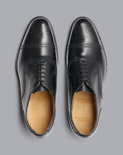Load image into Gallery viewer, Leather Oxford Brogue Shoes - Black
