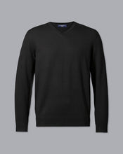 Load image into Gallery viewer, Merino V-Neck Sweater - Black
