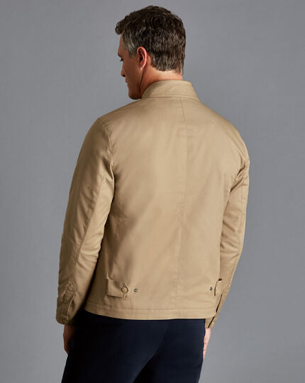 Fall Collar Harrington Jacket - Tan