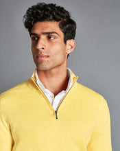 Load image into Gallery viewer, Merino Zip Neck Sweater - Lemon
