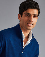 Load image into Gallery viewer, Merino Zip Neck Sweater - Royal Blue
