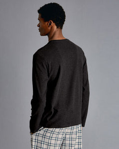 Henley Long Sleeve Pajama Top - Charcoal