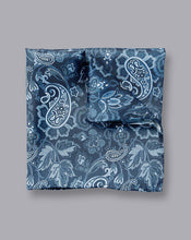 Load image into Gallery viewer, Paisley Print Pocket Square - Denim Blue
