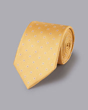 Load image into Gallery viewer, Floral Silk Tie - Lemon
