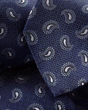 Load image into Gallery viewer, Stain Resistant Paisley Silk Tie - French Blue

