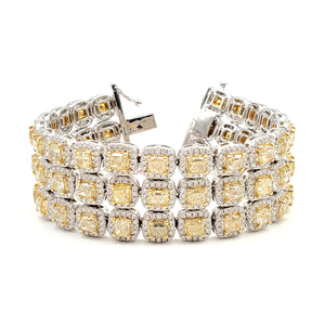 Sandra Biachi 18K White Gold with Fancy Color Diamond Bracelet. Style: YB30720Y-1