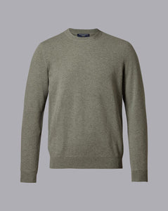 Merino Cashmere Crew Neck Sweater - Sage Green