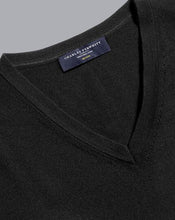 Load image into Gallery viewer, Merino V-Neck Sweater - Black
