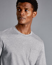 Load image into Gallery viewer, Cotton Long Sleeve Tyrwhitt T-Shirt - Grey Marl
